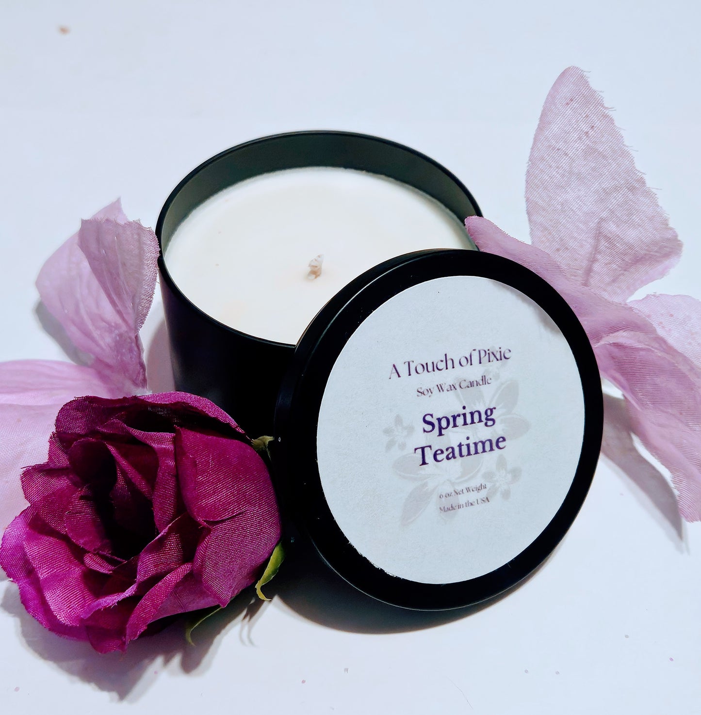 Spring Teatime Hand Poured Soy Wax Candle