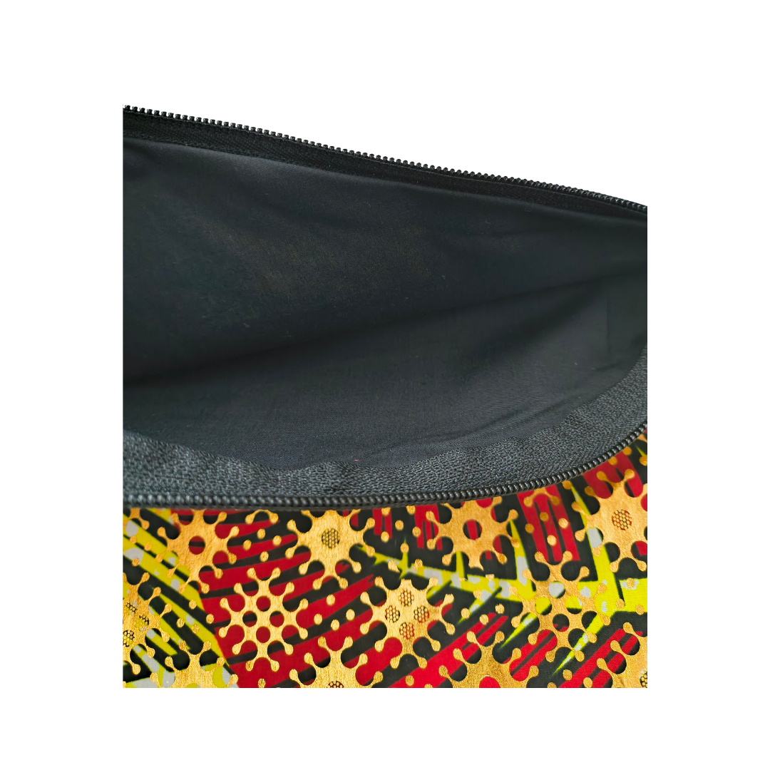 Mini Ankara Fabric Asymmetric Fold-Over Clutch