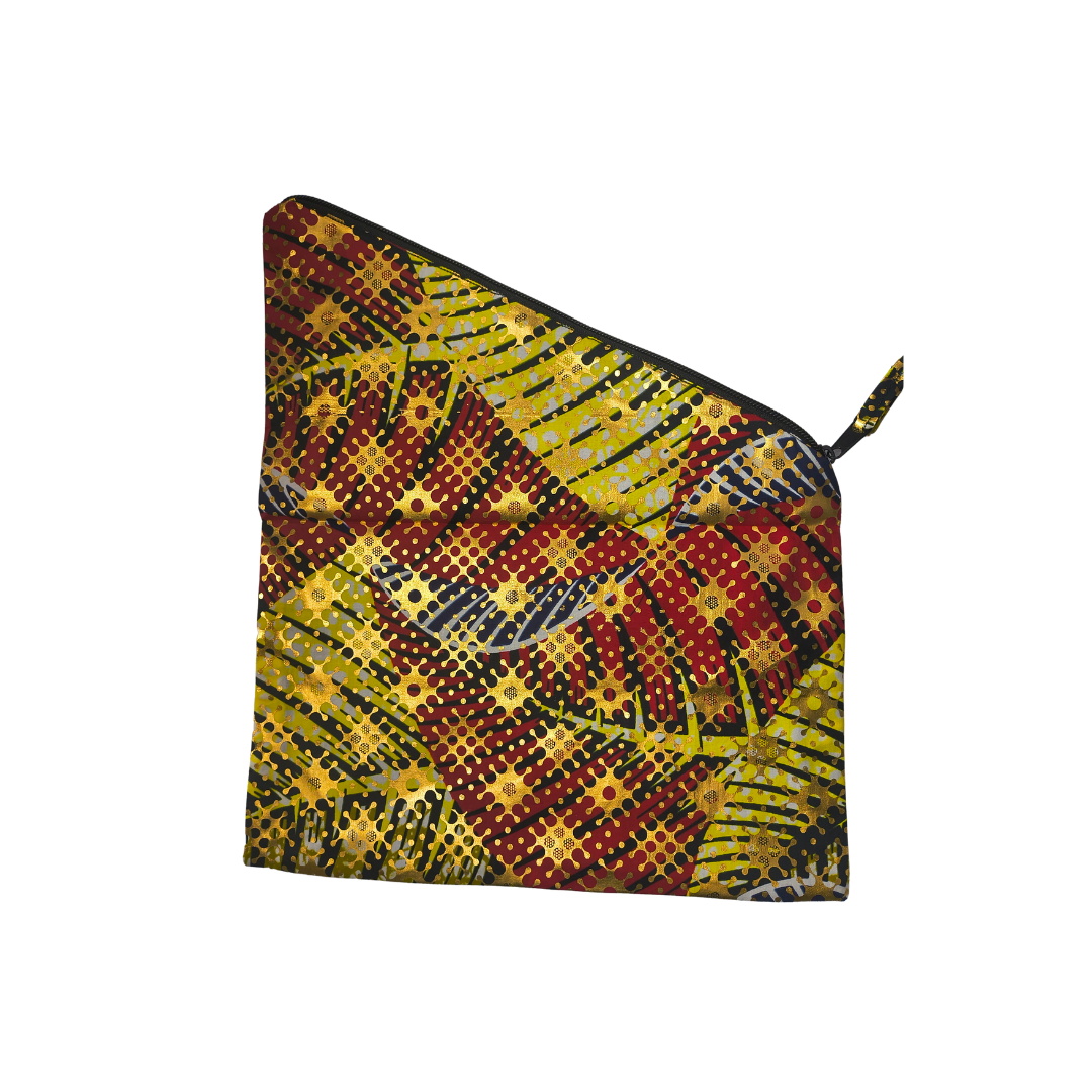 Mini Ankara Fabric Asymmetric Fold-Over Clutch