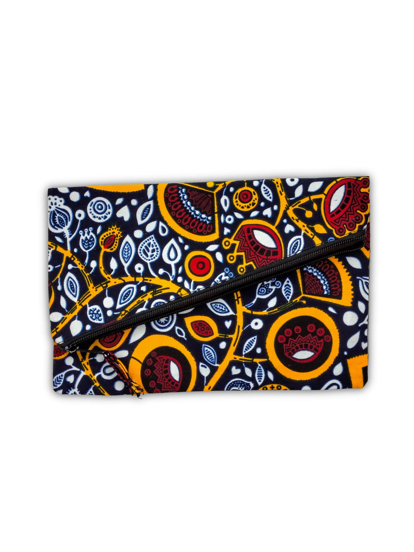 Mini Ankara Fabric Asymmetric Fold-Over Clutch