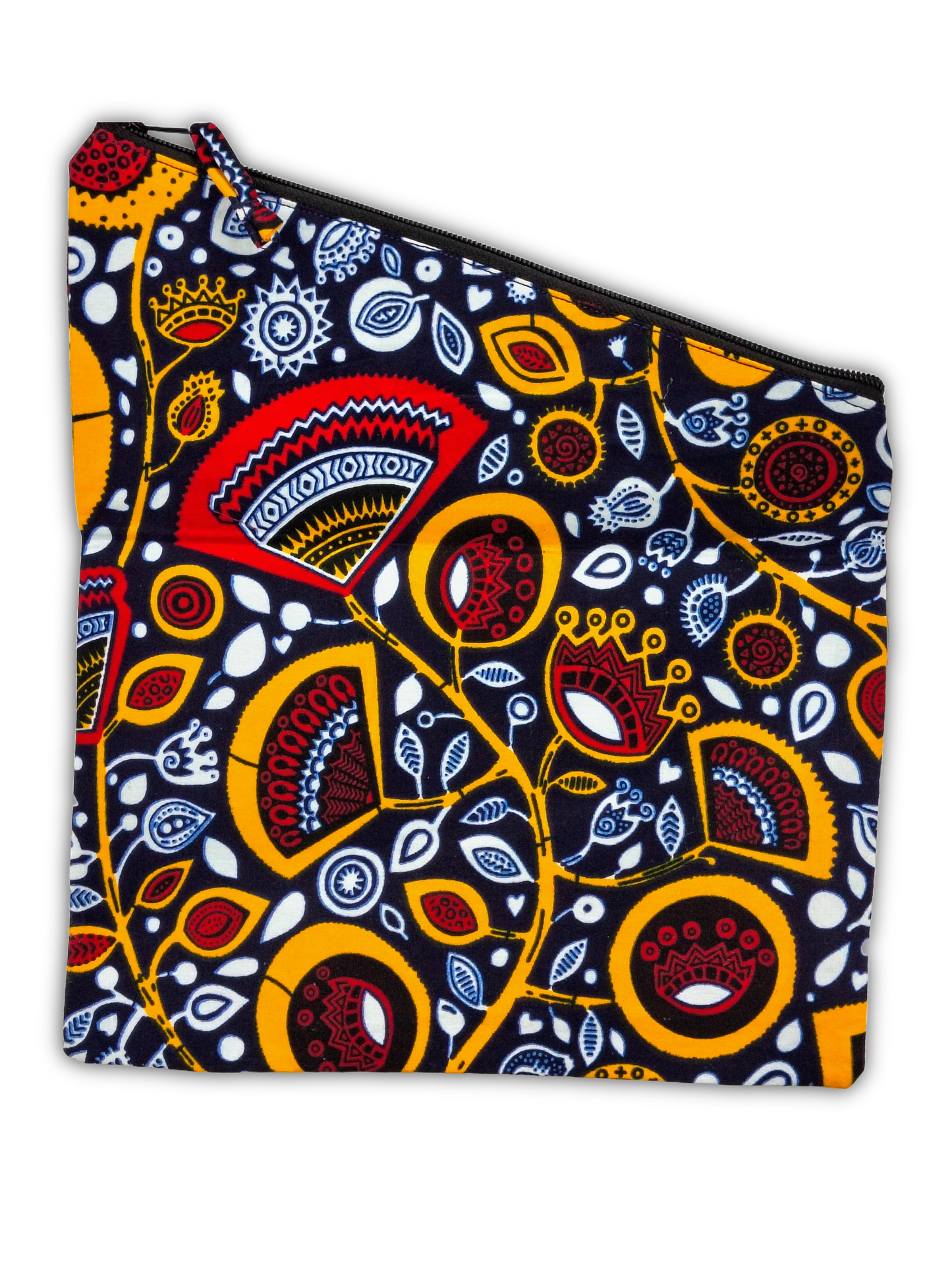 Mini Ankara Fabric Asymmetric Fold-Over Clutch