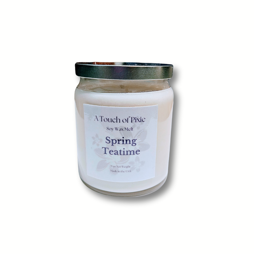 Spring Teatime Hand Poured Soy Wax Candle
