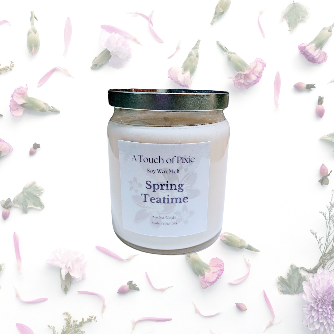Spring Teatime Hand Poured Soy Wax Candle
