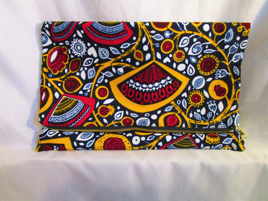 Ankara Fold-over Clutch Handbag